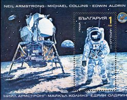 Jubiläum Mondflug 1990 Bulgarien Block 213 ** 2€ USA Astronaut Amstrong Auf Dem Mond Hoja M/s Bloc S/s Sheet Bf Space - North  America