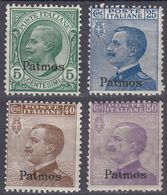ITALIA - PATMOS - 1912 - Lotto Di 4 Valori Nuovi Non Linguellati: Unificato 2, 5, 6 E 7. - Egeo (Patmo)