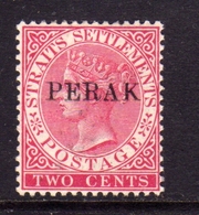 MALAYA PERAK MALESIA 1886 1890 QUEEN VICTORY OVERPRINT 12 - 12 1/2mm CENTS 2c MLH - Perak