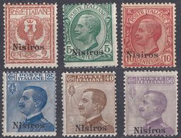 ITALIA - NISIROS - 1912 - Lotto Di 6 Valori Nuovi Non Linguellati: Unificato 1/3 E 5/7. - Egeo (Nisiro)