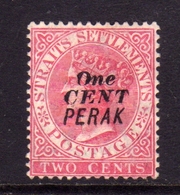 MALAYA PERAK MALESIA 1889 1890 QUEEN VICTORY OVERPRINT ONE CENT PERAK CENTS 2c MLH - Perak