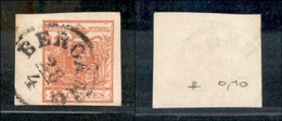 ANTICHI STATI - LOMBARDO VENETO - 1854 - 15 Cent (20) - Bordo Foglio A Sinistra (7mm) - Usato A Bergamo - Other & Unclassified