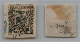 ANTICHI STATI - MODENA - 1852 - 25 Cent (4 B - Chiarissimo Rosaceo) - Usato Su Frammento - Stampa Confusa (90) - Other & Unclassified