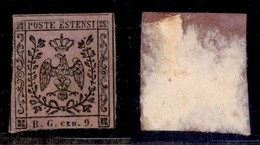 ANTICHI STATI - MODENA - 1853 - Segnatasse Giornali - 9 Cent (2) - Aderenze Di Carta Al Retro - Stretto In Basso (1500) - Sonstige & Ohne Zuordnung