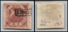 ANTICHI STATI - NAPOLI - 1858 - 2 Grana (5e - Carminio) - Usato - Bordo Foglio A Destra (50+) - Other & Unclassified