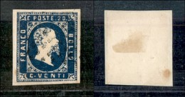 ANTICHI STATI - SARDEGNA - 1851 - 20 Cent (2) Usato Su Frammento - Stretto A Destra E Corto In Basso (650) - Sonstige & Ohne Zuordnung