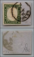 ANTICHI STATI - SARDEGNA - 1861 - 5 Cent (13 Cc - Verde Oliva Giallastro) Usato Su Frammento (150) - Altri & Non Classificati