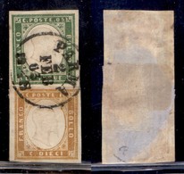 ANTICHI STATI - SARDEGNA - 1863 - 5 Cent (13 Ea) + 10 Cent (14 E) Usati A Parma - Uniti Con Linguelle - Altri & Non Classificati