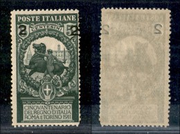 REGNO - REGNO - 1913 - 2 Cent Su 5 Cent Unità (99c) - Cifre Spaziate E Disallineate - Gomma Integra (45) - Andere & Zonder Classificatie