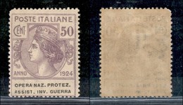 REGNO - REGNO - 1924 - 50 Cent Opera Naz. Protez. Assist. Inv. Guerra (54 - Parastatali) - Gomma Originale (80) - Other & Unclassified