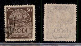 COLONIE - EGEO - 1932 - 50 Cent Pittorica (61 Varietà) - Usato - Senza Pinto Dopo Cent - Non Catalogato - Sonstige & Ohne Zuordnung