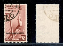 COLONIE - EGEO - 1934 - 20 Cent Calcio (75) - Usato (140) - Sonstige & Ohne Zuordnung