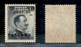 COLONIE - EGEO - Calino - 1916 - 20 Cent Su 15 Cent Michetti (8) - Gomma Integra (65) - Altri & Non Classificati