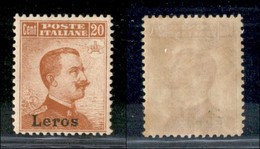 COLONIE - EGEO - Leros - 1917 - 20 Cent Michetti (9) - Gomma Originale (100) - Altri & Non Classificati