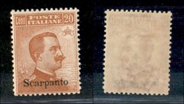 COLONIE - EGEO - Scarpanto - 1921/1922 - 20 Cent Michetti (11) - Gomma Originale (100) - Altri & Non Classificati