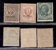 COLONIE - ERITREA - 1924 - Soprastampati (77/79) - Serie Completa - Gomma Originale (36) - Other & Unclassified