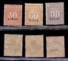 COLONIE - LIBIA - 1915 - Servizio Commissioni (1/3) - Serie Completa - Gomma Originale (175) - Other & Unclassified