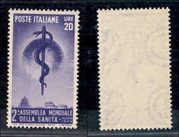 REPUBBLICA - REPUBBLICA - 1949 - 20 Lire OMS (607) - Gomma Integra (50) - Sonstige & Ohne Zuordnung