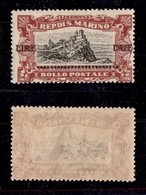 SAN MARINO - SAN MARINO - 1924 - 2 Lire Su 3 Lire Pro Combattenti (106) - Gomma Originale (28) - Altri & Non Classificati