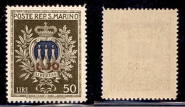 SAN MARINO - SAN MARINO - 1946 - 10 Lire Su 50 Lire Stemma (297) - Gomma Integra (50) - Sonstige & Ohne Zuordnung