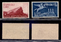 SAN MARINO - SAN MARINO - 1950 - Espressi (21/22) - Serie Completa - Gomma Integra (30) - Other & Unclassified