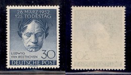 ESTERO - GERMANIA-BERLINO - 1952 - 30 Pf Beethoven (87) - Gomma Integra - Andere & Zonder Classificatie