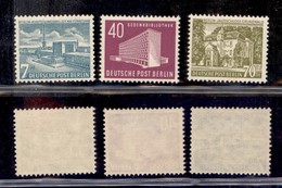 ESTERO - GERMANIA-BERLINO - 1954 - Monumenti III (121/123) - Serie Completa - Gomma Originale Con Invisibile Traccia Di  - Altri & Non Classificati