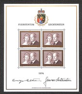 ESTERO - LIECHTENSTEIN - 1974 - Minifoglio Gina E Franz Josef II (614) - Gomma Integra - Andere & Zonder Classificatie
