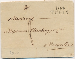 LAC DEPARTEMENTS CONQUIS - LAC - 104 TURIN - 1806 - Pr Marseille - TB - 1801-1848: Precursors XIX