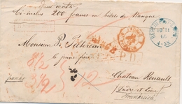 L MARQUES D'ENTREE (N° Noël) - L - N°1001 - Prusse 4 Forbach Rouge + Recommandirt + Charge + Div. - Pli De Berlin 10.11. - 1801-1848: Precursores XIX