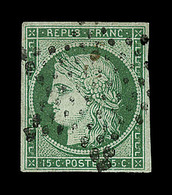 O EMISSION CERES 1849 - O - N°2 - 15c Vert - Certif. - TB - 1849-1850 Cérès