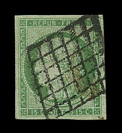 O EMISSION CERES 1849 - O - N°2 - 15c Vert - Signé JF. Brun / A. Brun - TB - 1849-1850 Cérès