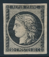 * EMISSION CERES 1849 - * - N°3 - 20c Noir - Charnière Marqué - Sinon TB - 1849-1850 Ceres