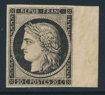 * EMISSION CERES 1849 - * - N°3 - 20c Noir - Bdf - TB - 1849-1850 Ceres