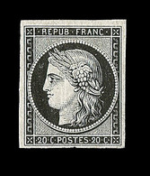 * EMISSION CERES 1849 - * - N°3a - 20c Noir. S/Blanc - TB - 1849-1850 Ceres