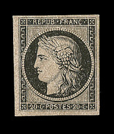 ** EMISSION CERES 1849 - ** - N°3f - 20c - Noir - Réimpression - TB - 1849-1850 Cérès