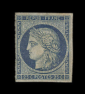 * EMISSION CERES 1849 - * - N°4a - 25c Bleu Foncé - Gomme Partielle - Signé Calves - TB - 1849-1850 Cérès