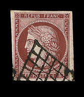 O EMISSION CERES 1849 - O - N°6 - 1F Carmin Foncé - Signé Scheller- TB - 1849-1850 Ceres