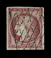 O EMISSION CERES 1849 - O - N°6 - 1F Carmin Foncé - Signé Brun- TB - 1849-1850 Ceres