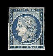 (*) EMISSION CERES 1849 - (*) - N°8 - 20c Bleu Foncé - Signé Calves - TB - 1849-1850 Ceres