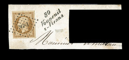 F EMISSION PRESIDENCE - F - N°9 - Obl. PC 3681 + Cursive "80 Vouneuil S./vienne - TB/SUP - 1852 Louis-Napoleon
