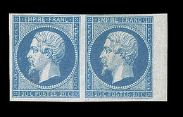 * NAPOLEON NON DENTELE - * - N°14A - Paire - BDF - Signé Behr - TB - 1853-1860 Napoléon III.