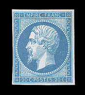 * NAPOLEON NON DENTELE - * - N°14A - 20c Bleu - TB - 1853-1860 Napoléon III.