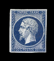 * NAPOLEON NON DENTELE - * - N°14Aa - Tendance Bleu Noir - Signé Miro - TB - 1853-1860 Napoleon III