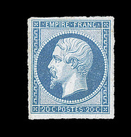 (*) NAPOLEON NON DENTELE - (*) - N°14Ak - 20c Bleu - Tirage Art & Métier - Signé Calves - TB - 1853-1860 Napoléon III.