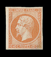 * NAPOLEON NON DENTELE - * - N°16 - 40c Orange- Signé Thiaude - TB - 1853-1860 Napoleon III