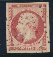 O NAPOLEON NON DENTELE - O - N°17Ad - Vermillonné - Pelurage Coin Gauche - Asp. TB - 1853-1860 Napoléon III.