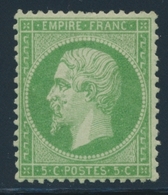 * NAPOLEON DENTELE - * - N°20 - 5c Vert - Signé Robineau - TB - 1862 Napoléon III.