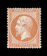 (**) NAPOLEON DENTELE - (**) - N°23 - 40c Orange - Signé A.Brun- TB - 1862 Napoleone III