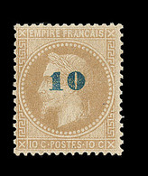* NAPOLEON LAURE - * - N°34 - 10 S/10c - Signé Darteyre - TB - 1863-1870 Napoleon III With Laurels